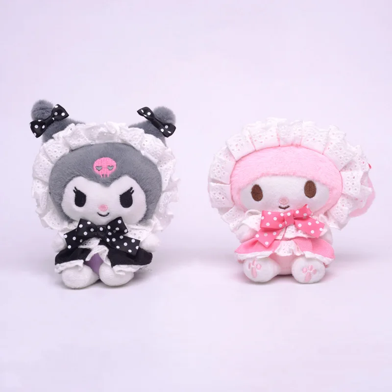 

Милые милые плюшевые игрушки Sanrio Ins, изысканная Loretta платье Kuromi My Melody Plushie брелок для рюкзака, подвеска для девочек, подарки на день рождения