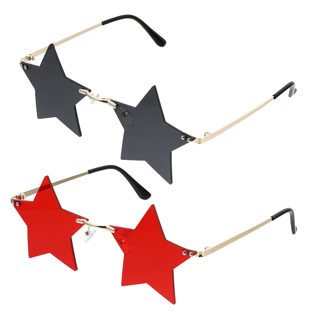 

Sunglasses Star Glasses Rimless Party Shaped Women Red Eyewearpersonality Festival Adult Favors Pentagram Vintage Disco