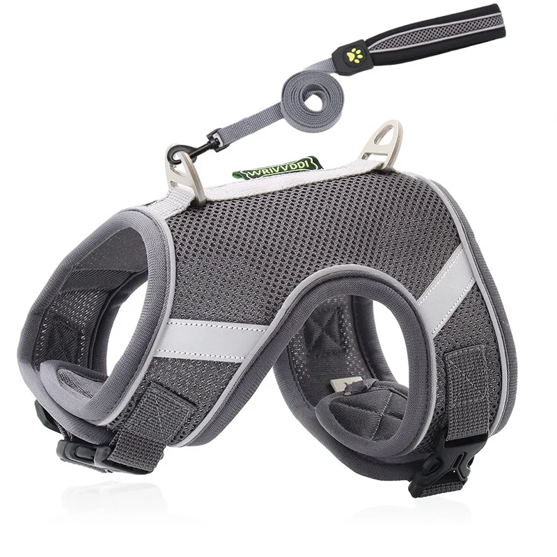 

Pet Leash Chest Harness Sets Reflective Adjustable Puppy Vest Mesh Breathable Cats Dog Comfortable Pets Supplies Accessories