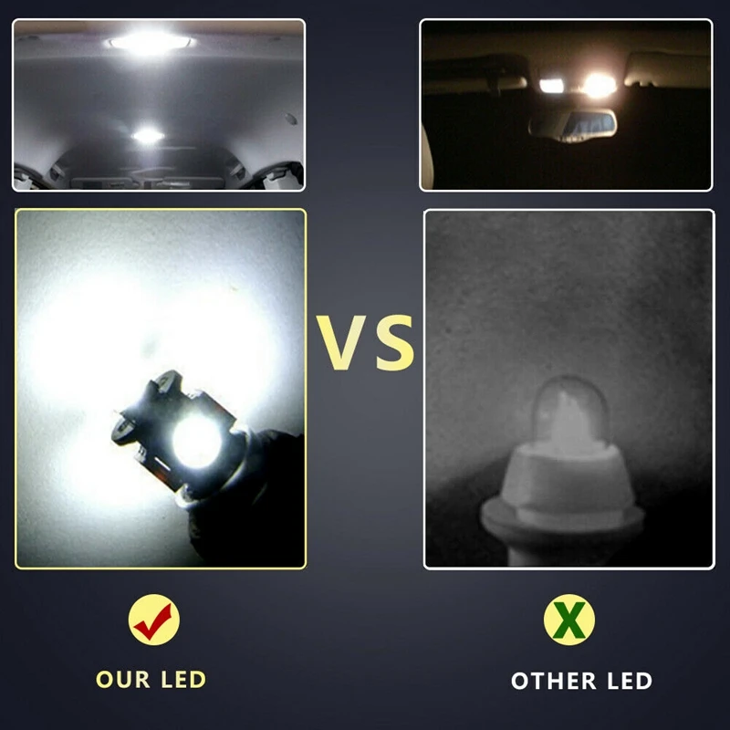 20 шт. супер белые светодиодные лампы T10 Wedge 5-SMD 5050 W5W 2825 158 192 168 194