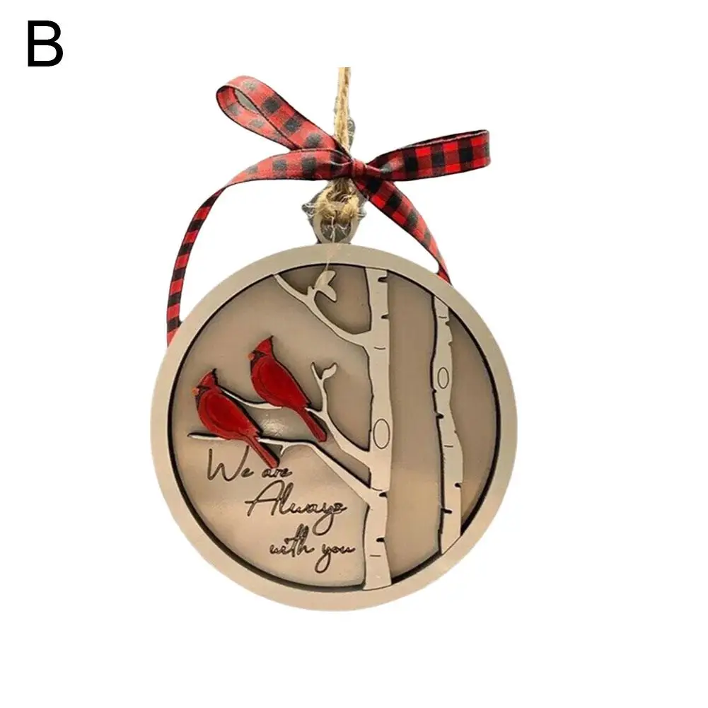 Tanabata День святого Валентина круглая деревянная красная птица Рождественское
