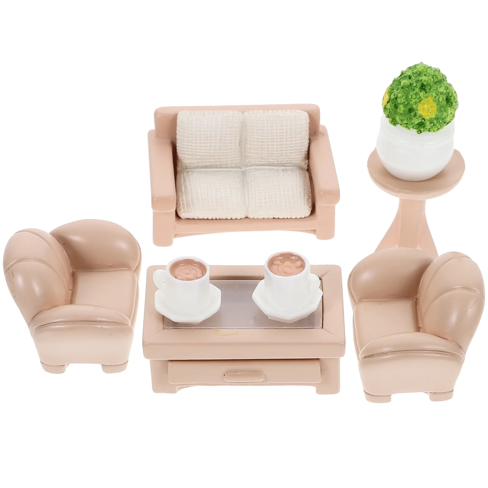 

Couches Miniature Sofa Model House Furniture Kit Water Dispenser Tiny Flower Pot Potted Double Table Individual