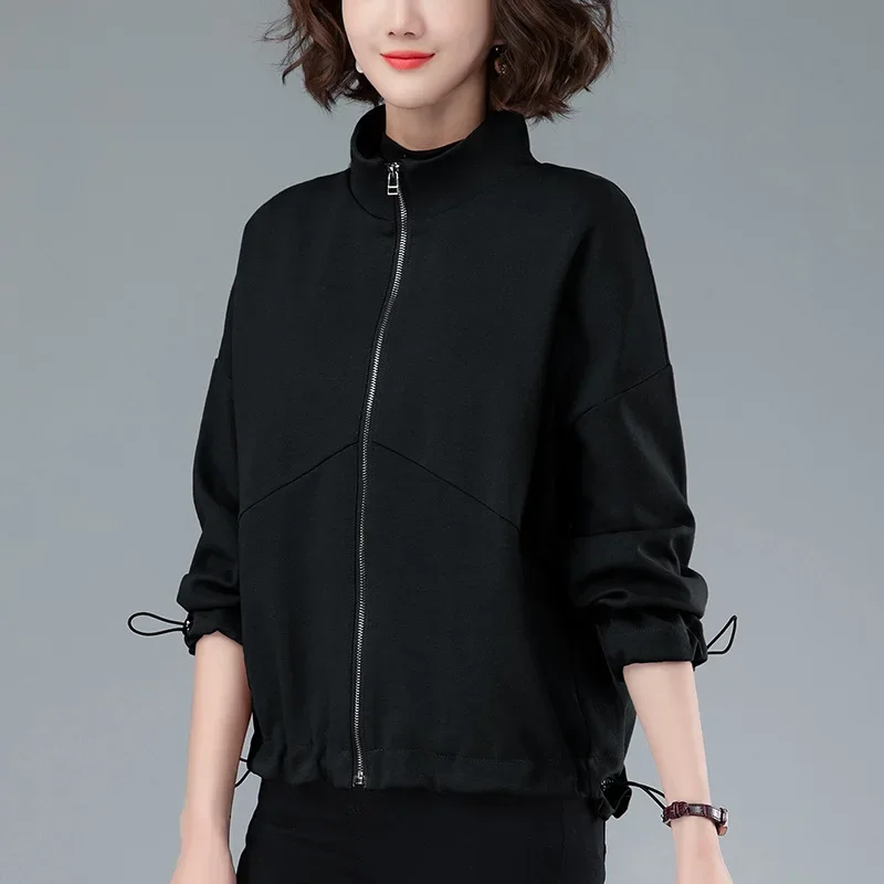 Модная Повседневная укороченная куртка свободного кроя для женщин весна-осень