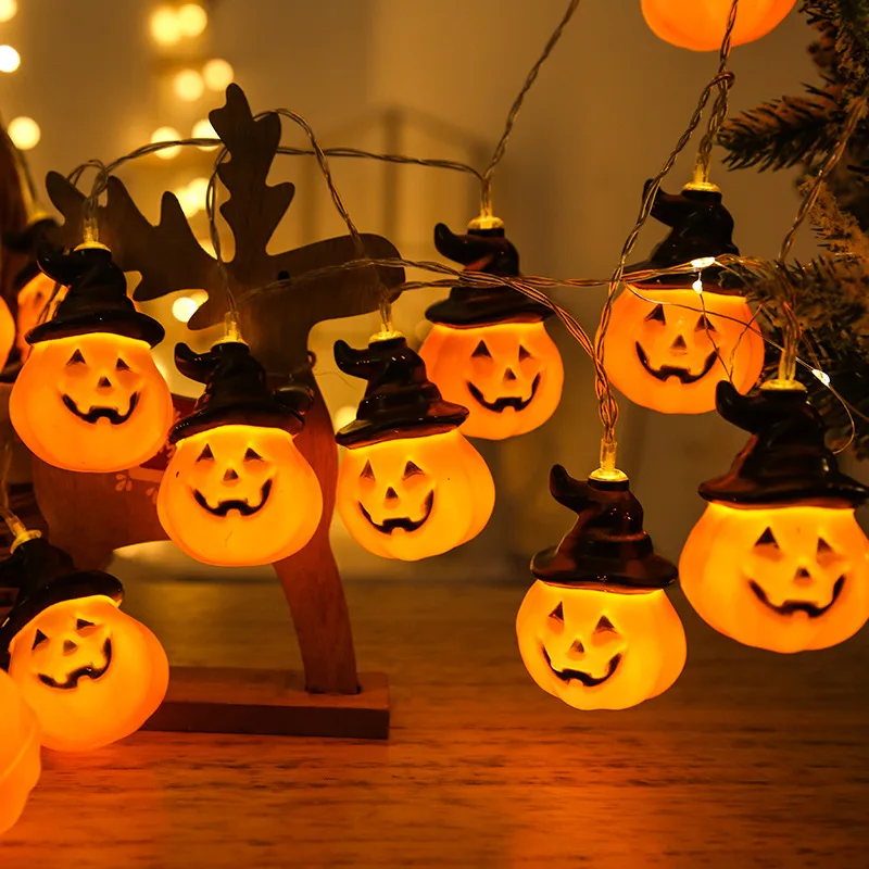 

Halloween Jack-o-lantern Strings Pumpkin Led Lamp Creative Decoration Flashing Ghost Festival Glowing Park Indoor Garden Decorat
