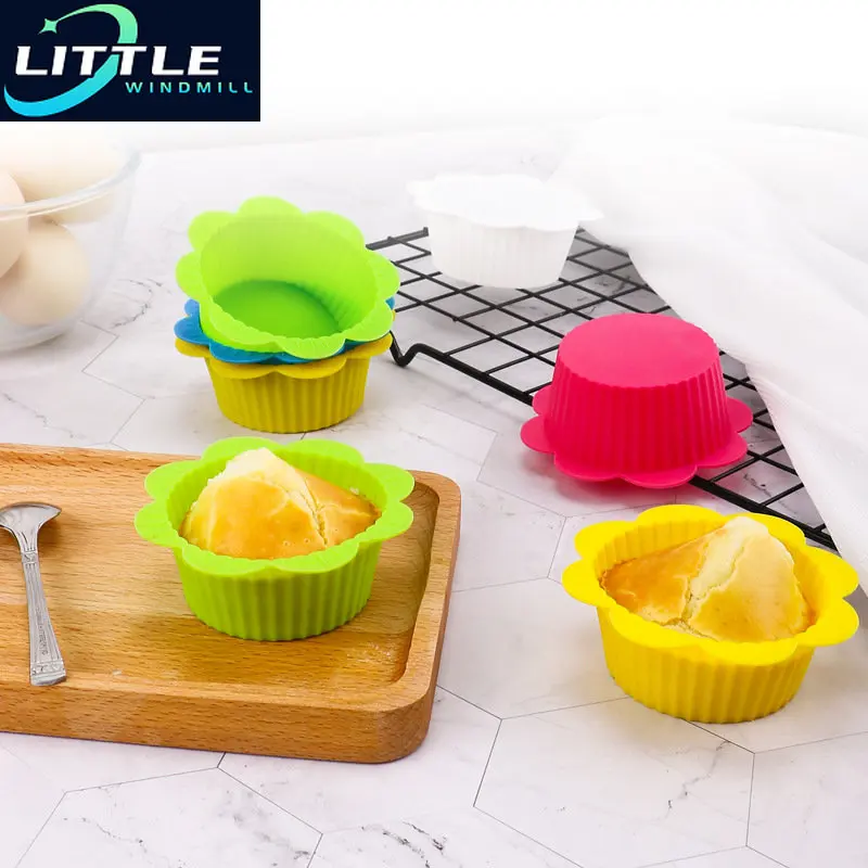 

5 Pieces/Set Of Silicone Cake Mold Muffin Cup Cake Baking Mold Kitchen Cooking Bakeware Making Diy Cake Decoration Tool