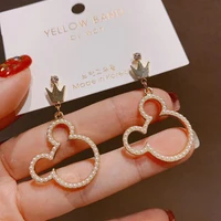 cute bear earrings fashion pearl mouse anime pentand earring for women 2022 trendy zircon luxury romantic wedding jewelry gifts