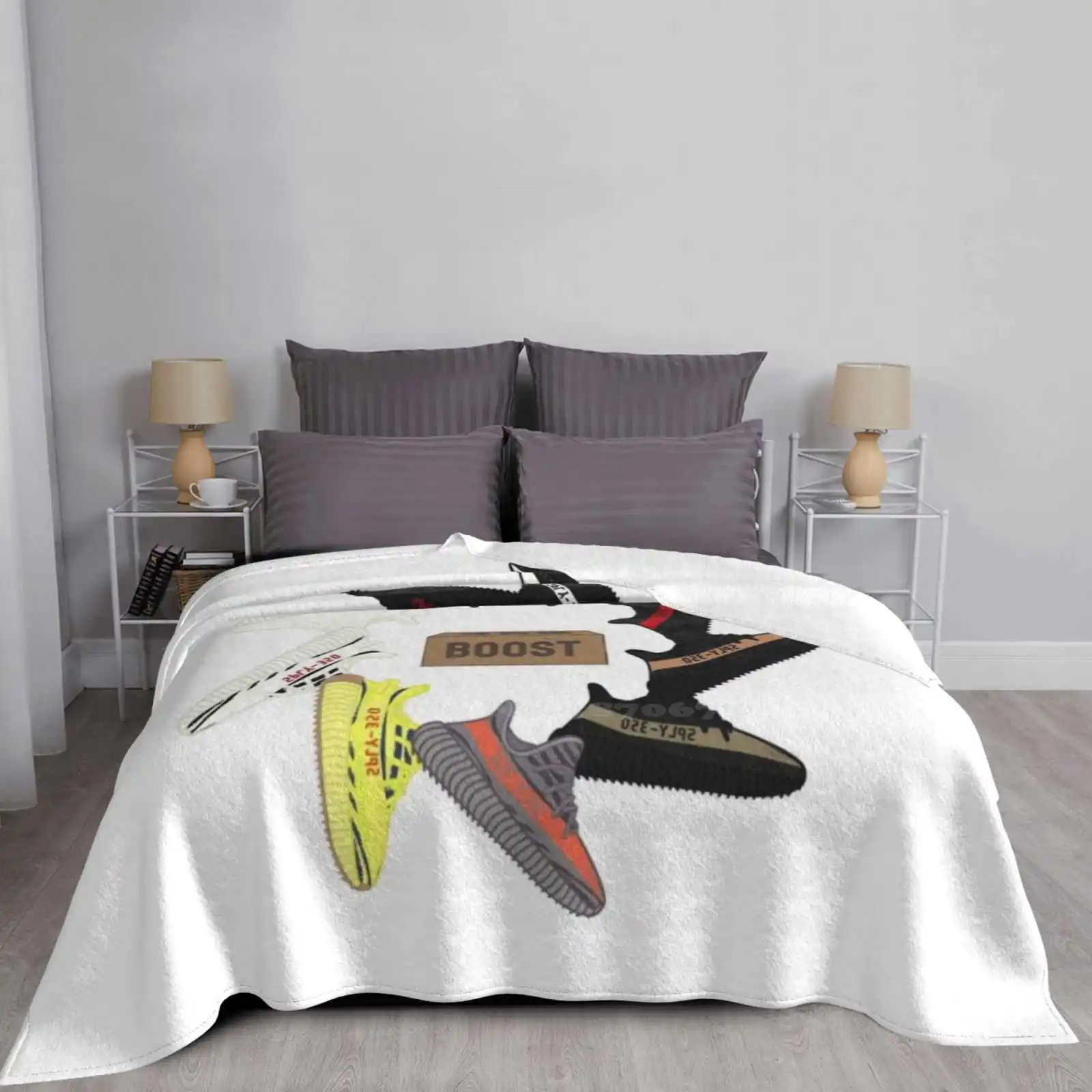 Wheel Four Seasons Удобное теплое мягкое одеяло Kanye Pablo Kicks Кроссовки Beast 350Boost 350 V2 350V2 Белый