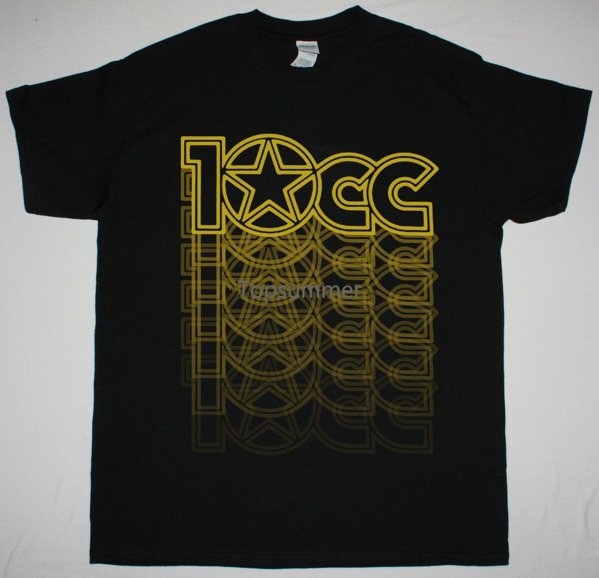 

10Cc Logo Black T Shirt Rock Electric Light Orchestra Chicago