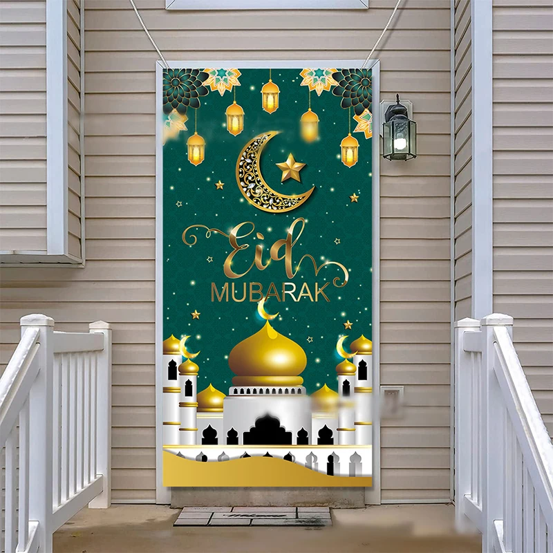 

Eid Mubarak, декор для двери Рамадана, яркий флаг для дома, исламский мусульманский декор, праздничные подарки Adha