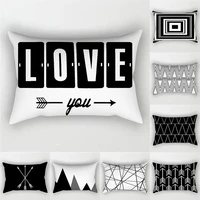 black white geometric cushion cover 30x50 throw pillows polyester decorative pillowcase nordic style home decor pillowcover
