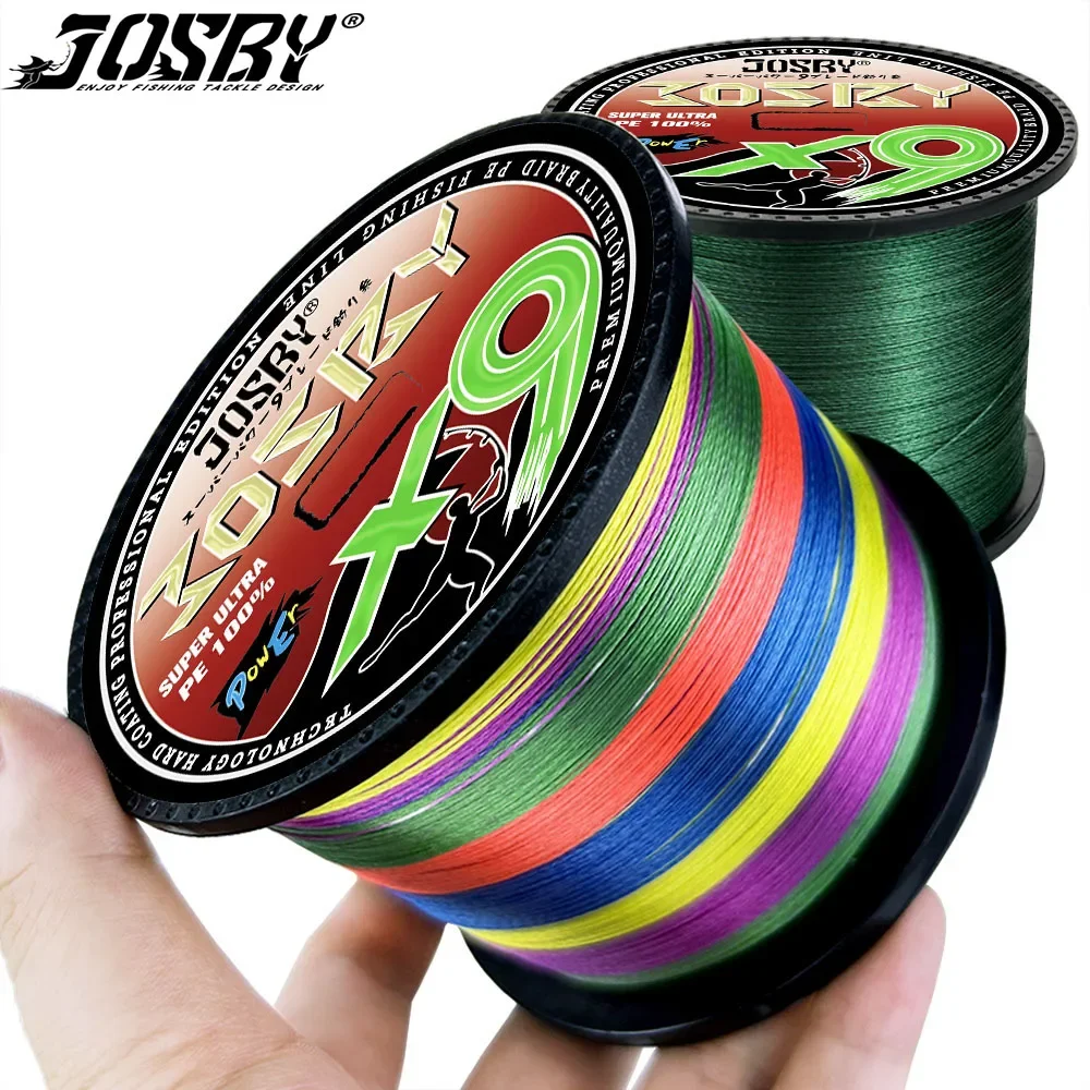

JOSBY Carp Fishing Line 9 Strands Braided Japan Multifilament Seawater PE Wire 300M 500M 1000M 100M Strong Durable Smooth Tackle