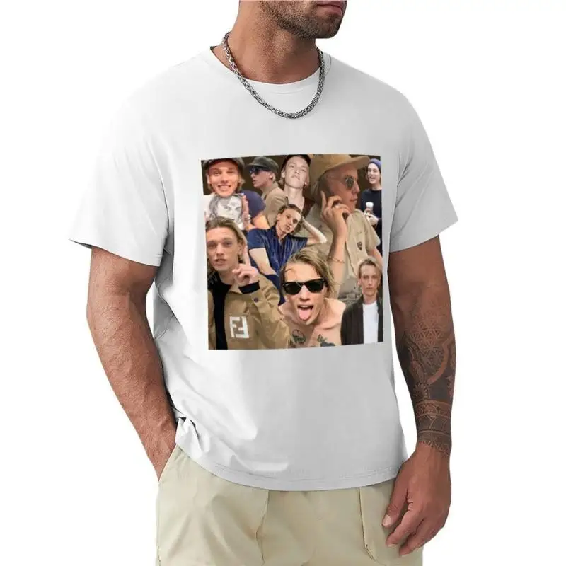 Футболка с коллажем Jamie Campbell Bower одежда в стиле хиппи летние топы футболки по