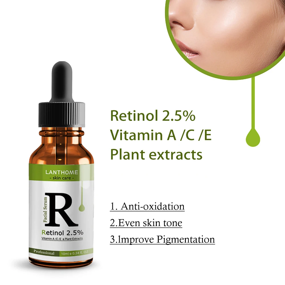 

LANTHOME Retinol Serum Anti Wrinkle Fade Dark Spots Vitamin C Facial Serum Whiten Face Skincare Essence Skin Care Products