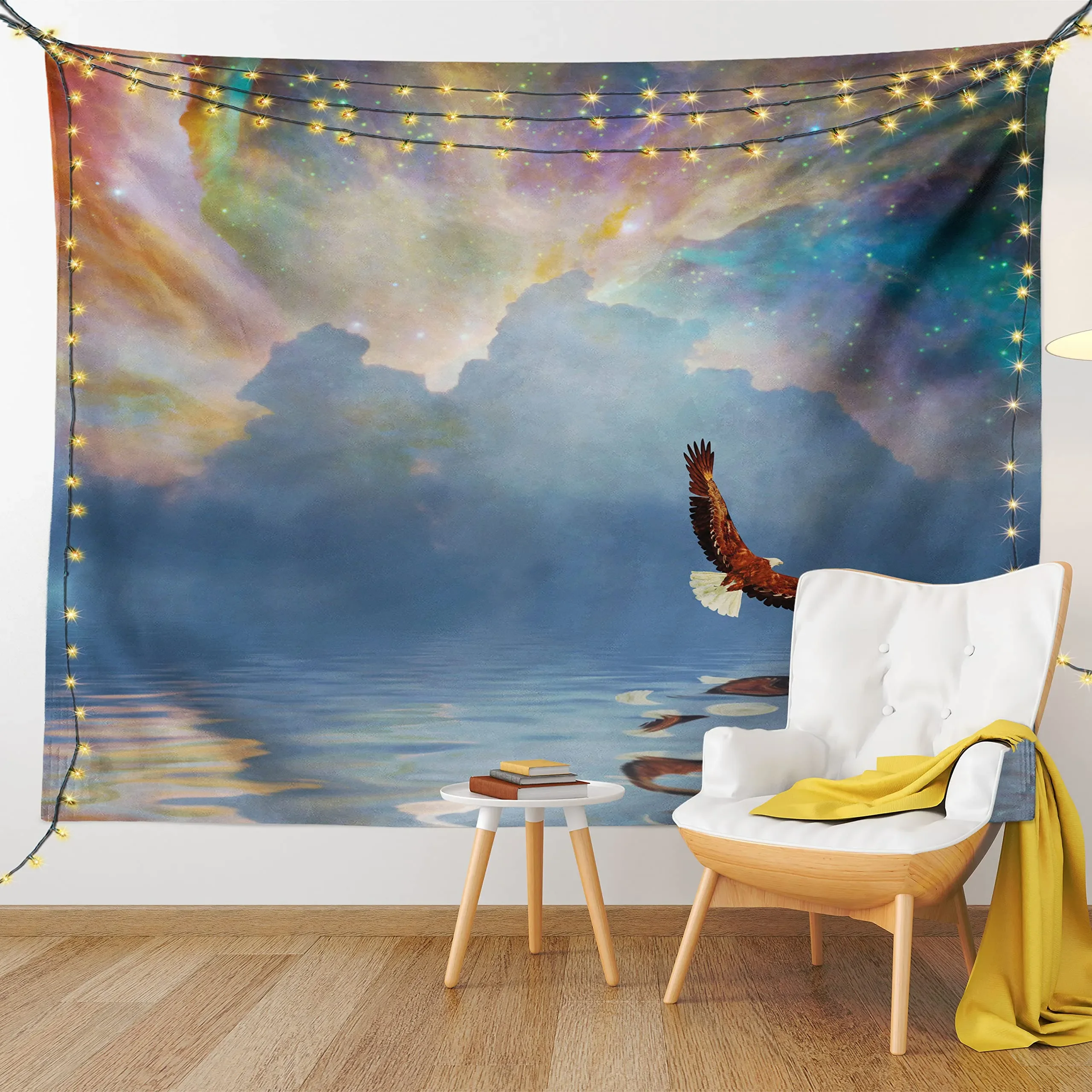 Гобелен с американским флагом США белоголовый орлан звезды и полосы настенный