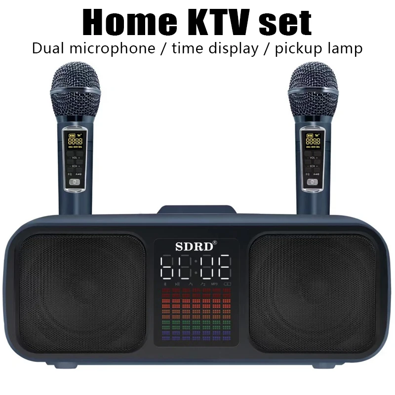 

30W High Power Home KTV caixa de som Bluetooth Speaker Wireless Portable Family Party Karaoke Subwoofer With Double Microphones