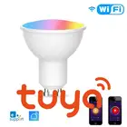 Tuya умный Точечный светильник GU10 Wifi цветная лампа RGBW Точечный светильник с регулируемой яркостью работа с Alexa Google Smart Life Ewelink Yandex Alice