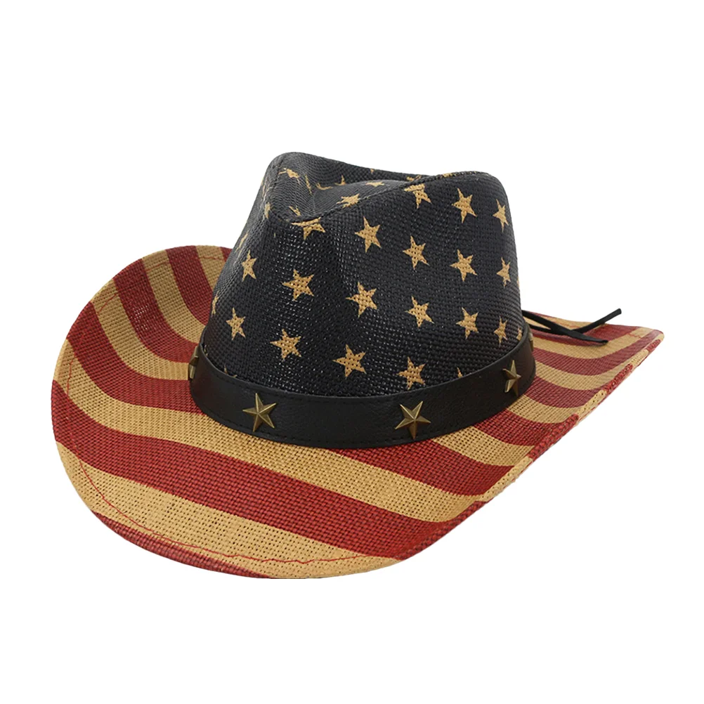 Performing Hats Straw Cowboy Hats Men Cowboy Straw Hats Sun Cow Boy Hat Fourth July Cowboy Hat Wide Fedora Hat Cowboy Decor