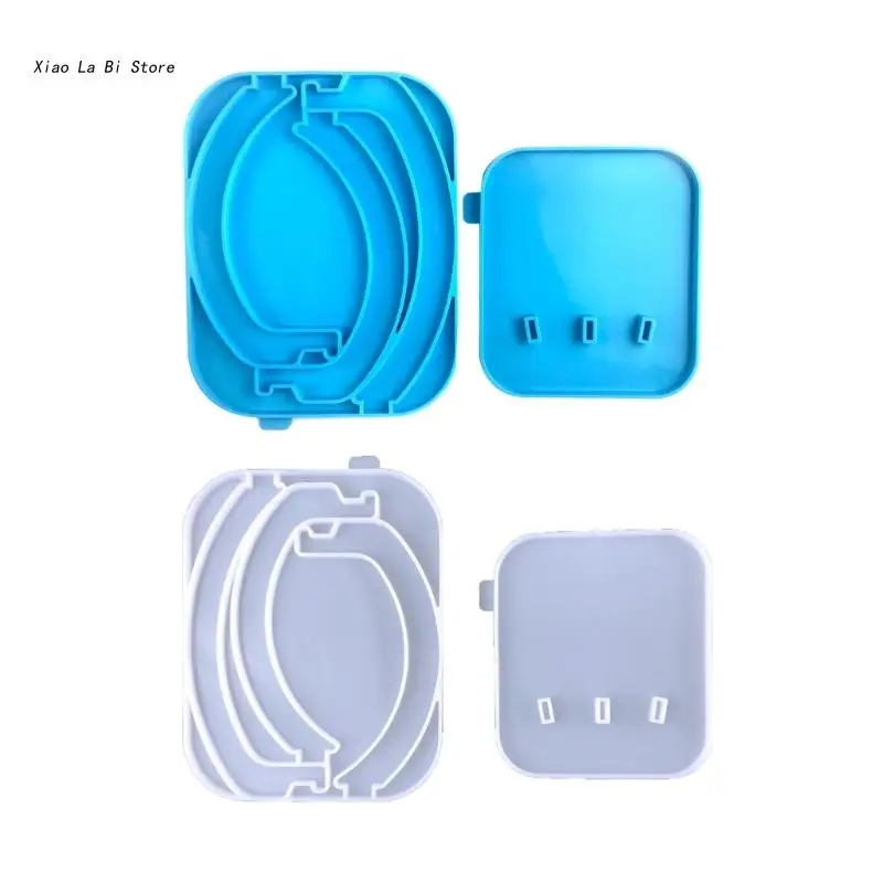 

XXFD 2Pcs Jewelry Organizer Holder Silicone Molds with Base Mold Display Stand Mould for Necklace Bracelets Pendant