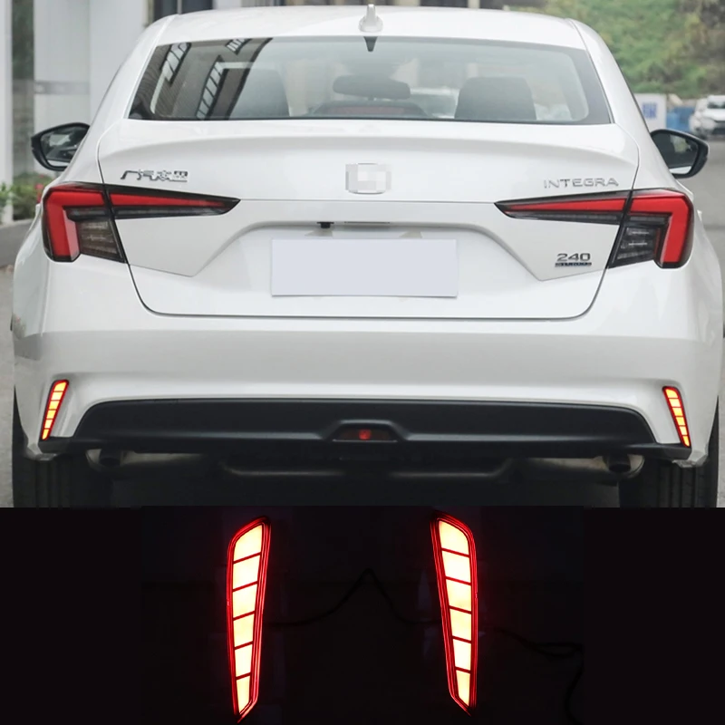 2pcs Led Rear Bumper Reflector Lights For Honda Integra 2022 Auto Tail Light Brake Taillight Signal Lamp Car Accessories 12v