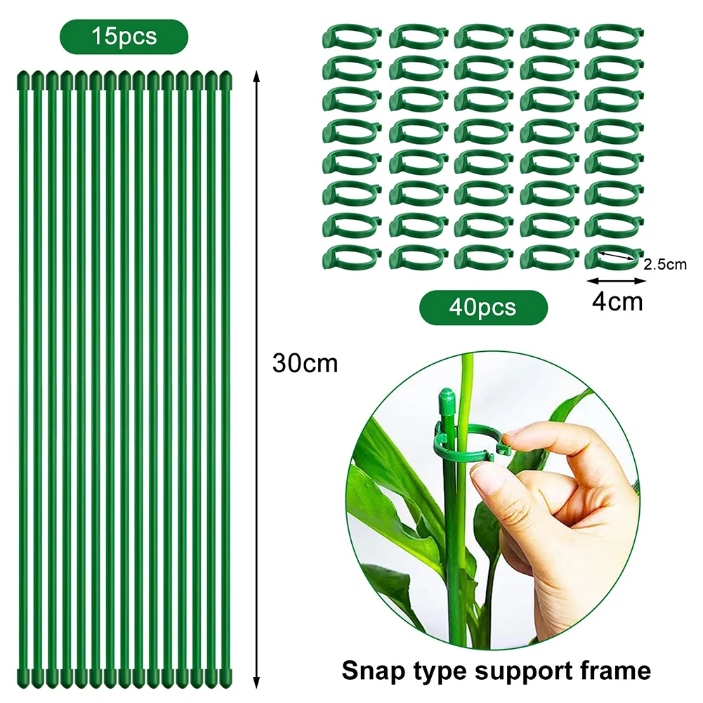 

Green Plant Stake Plant Clips 30CM Anti-lodging Flower Stand Support Orchid Support Pole Plant Fixed Home Garden