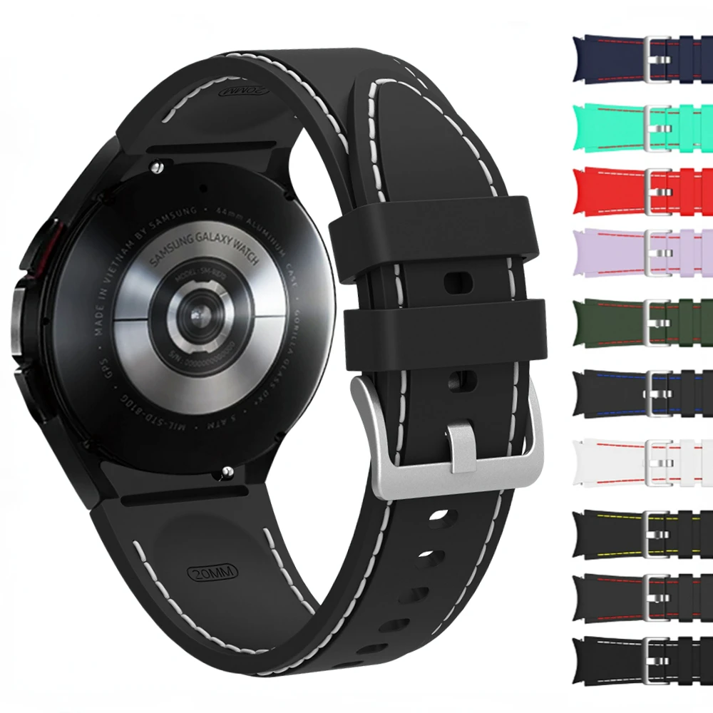 Ремешок силиконовый для Samsung Galaxy Watch 5/4 40 мм 44 5 Pro 45 двухрядный - Цена: 319.2