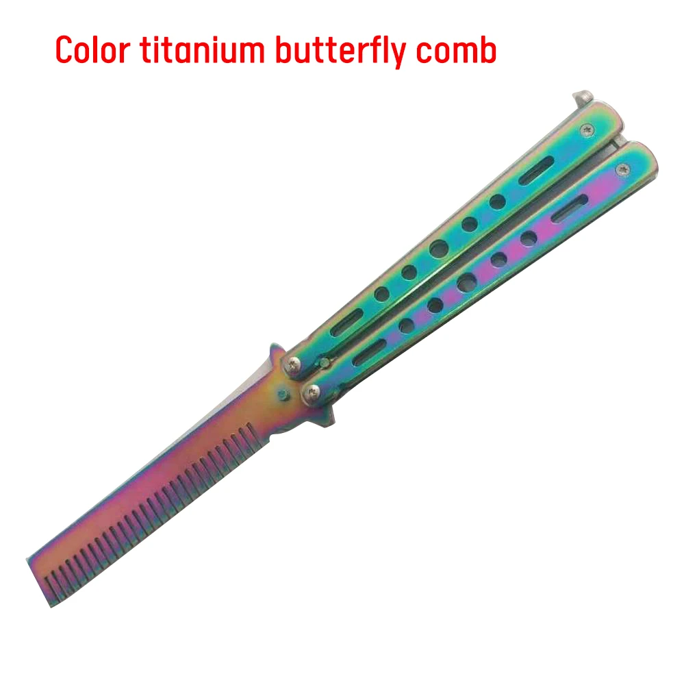 

Folding Butterfly Comb Portable Butterfly Knife CSGO Balisong Trainer Stainless Steel Pocket Practice Knife Training Tool