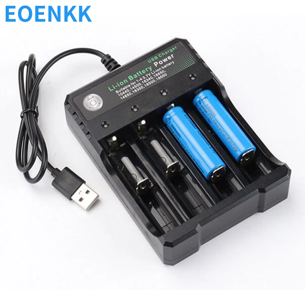 

New 4.2V 18650 Charger Li-ion battery USB Independent Charging Portable Electronic 18650 18500 16340 14500 26650 Battery Charger