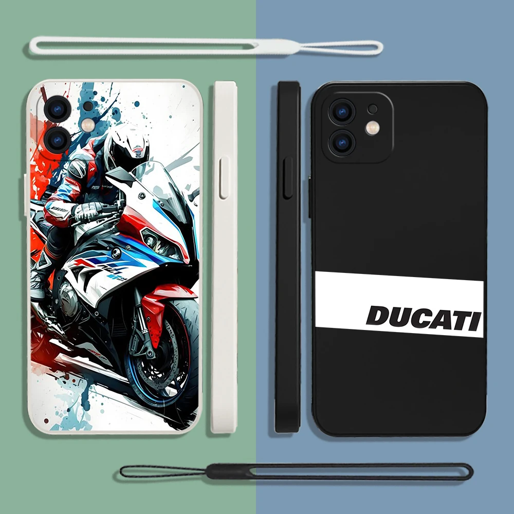 

Motorcycle Racing Ducaties Phone Case For Samsung Galaxy S23 S22 S21 S20 Ultra Plus FE S10 Note 20 Plus With Lanyard Cover