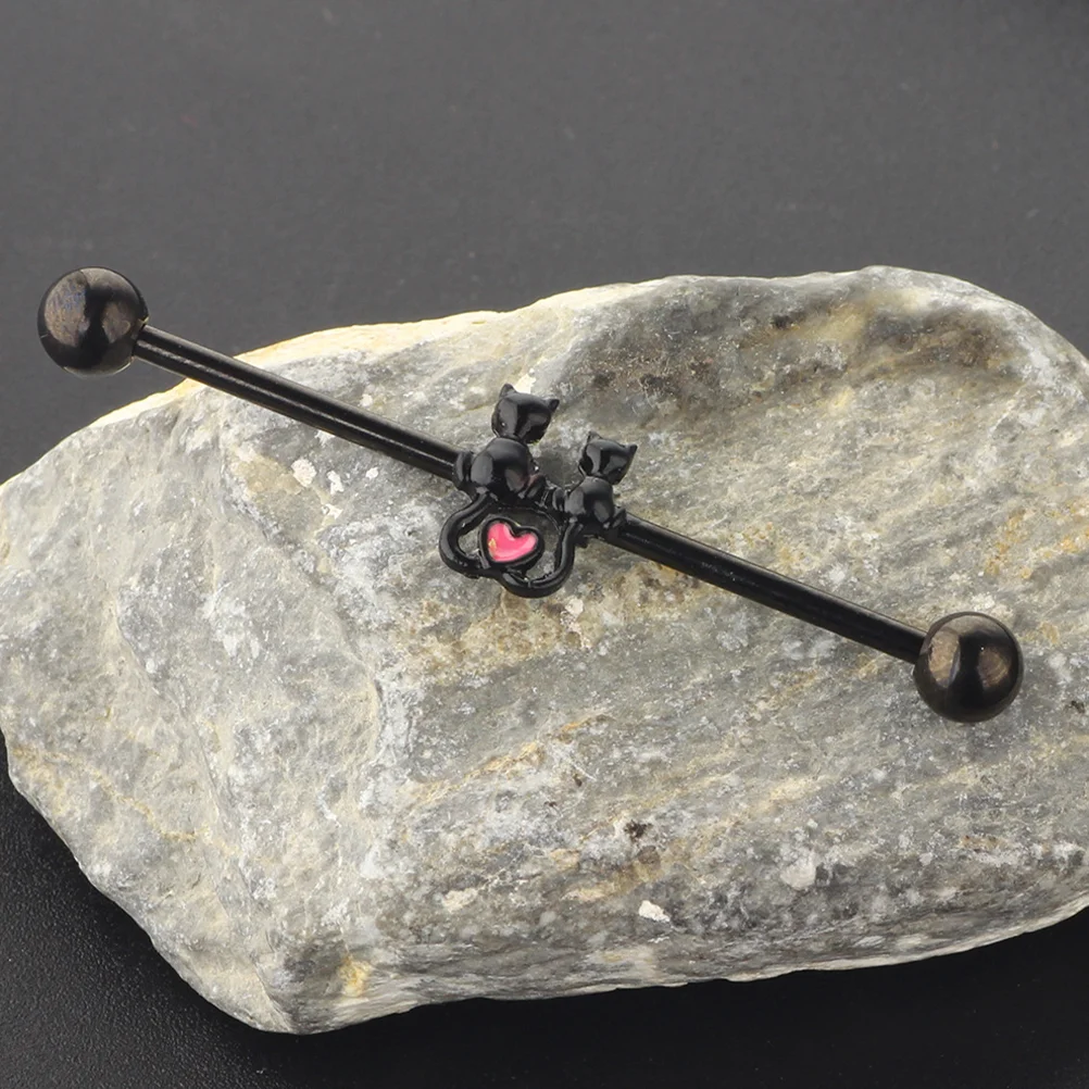 Промышленные серьги с изображением кота ювелирные изделия шпильки для пирсинга