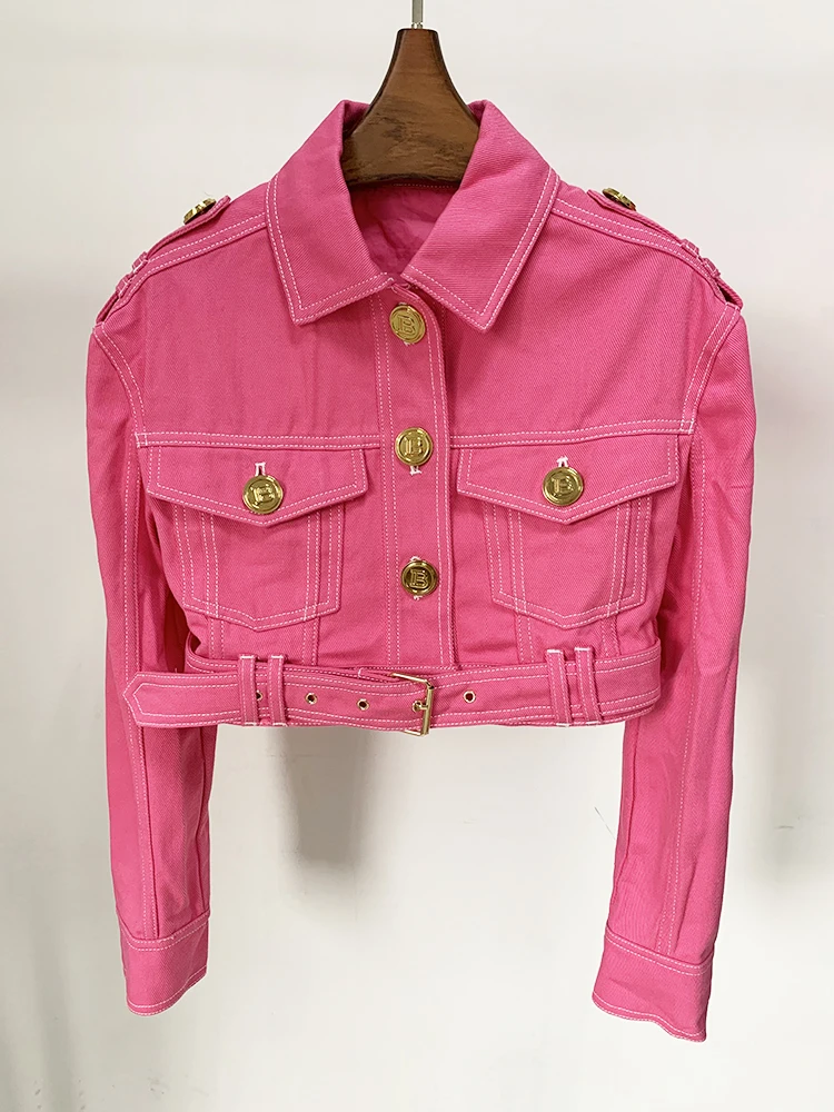 

Женская Байкерская джинсовая куртка, дизайнерская мотоциклетная куртка на пуговицах с изображением Льва, новинка 2022