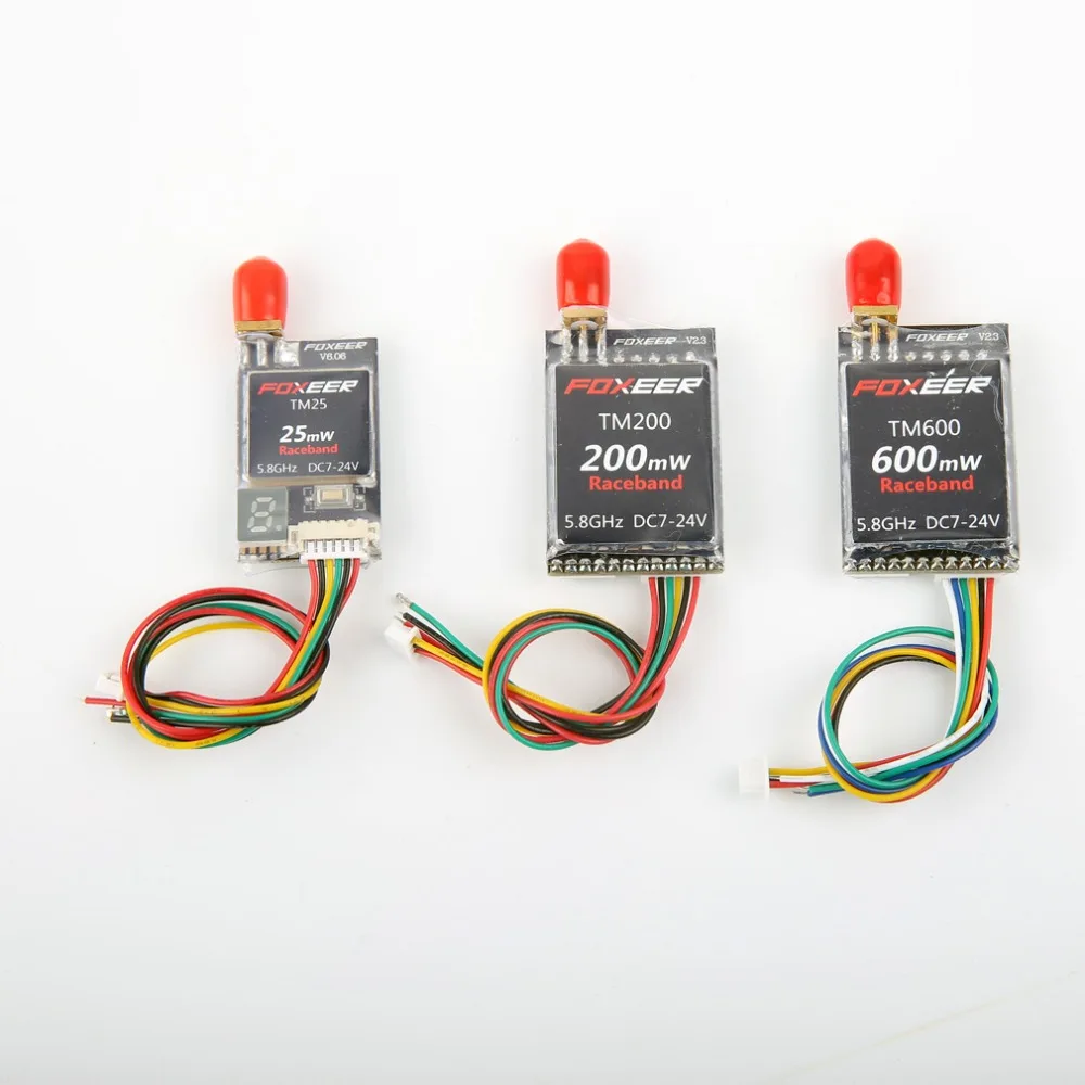 Foxeer TM25/ TM200/ TM600 5.8G 40CH Race Band 25MW/ 200MW /600mW Wireless Audio Video A/V Transmitter TX for QAV Mini Quadcopte - купить по