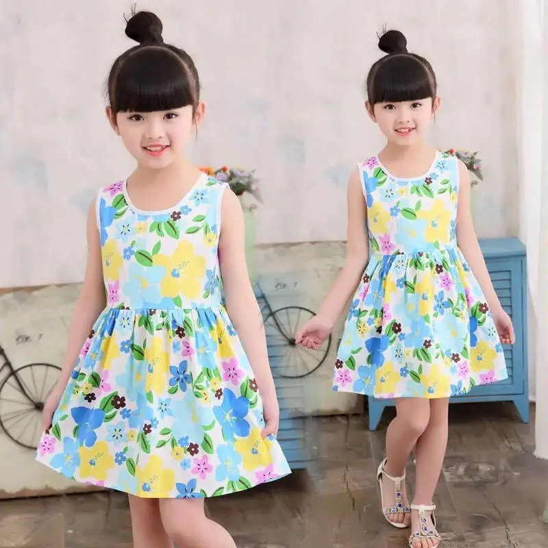 

Милое летнее платье для девочек, Новое поступление 2022, Пляжная детская одежда, вечерние кое простое платье принцессы для вечеринки, дня рожд...