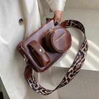 vintage camera shape women shoulder bags designer wide leopard straps messenger bags luxury leather crossbody bag chic handbag