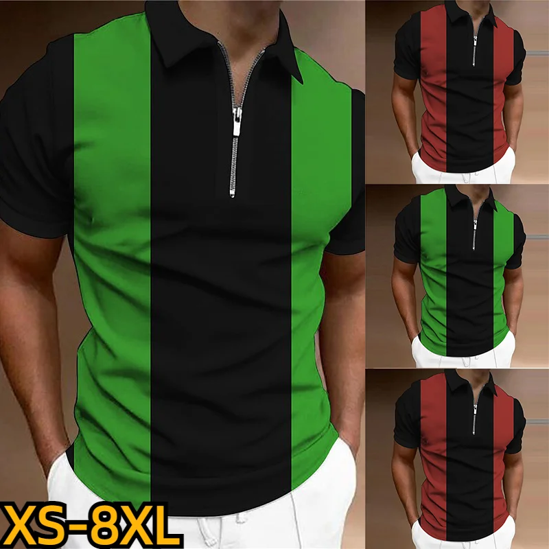 

2023 New Retro Pullover Street Clothes Summer Men's New Design Printed Lapel T-shirt Fashion Zipper Top Men's Casual Polo Shirt