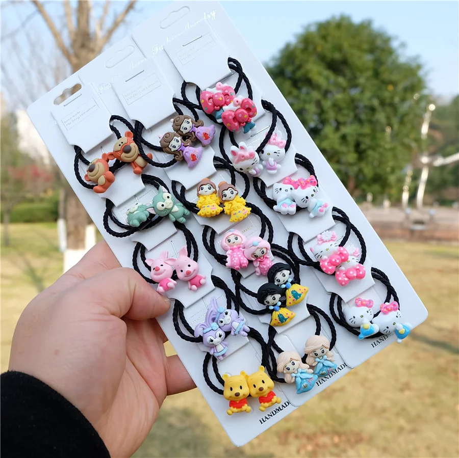 Детские резинки для волос с мультяшными животными головной убор принцессы бант