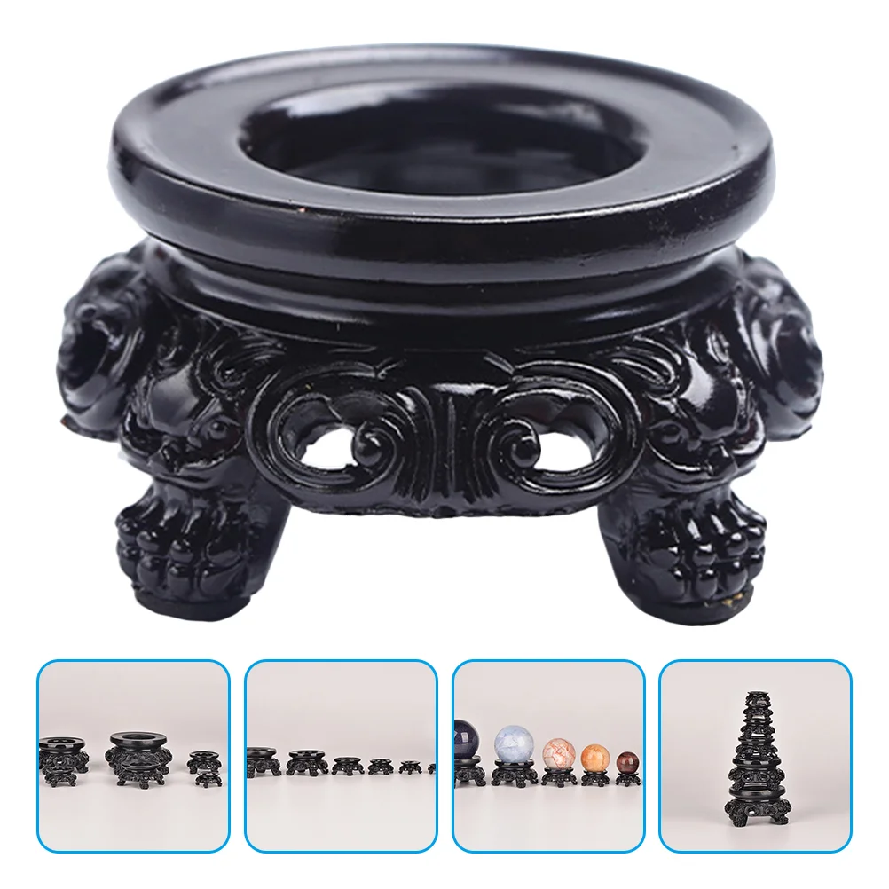 

Glass Ball Base Monitor Desk Stand Resin Display Stand Hollow Crystal Sphere Holder Creative Crystal Balls Rack Black Home Decor