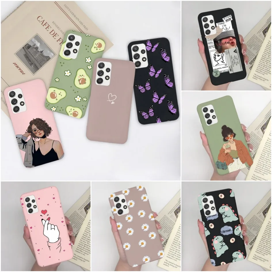 Чехлы для Samsung A52, A52S, симпатичная крутая девушка, Сердце, самоклеящиеся Чехлы Kartun, чехол для Samsung Galaxy A 52, 4G, Φ, 52S