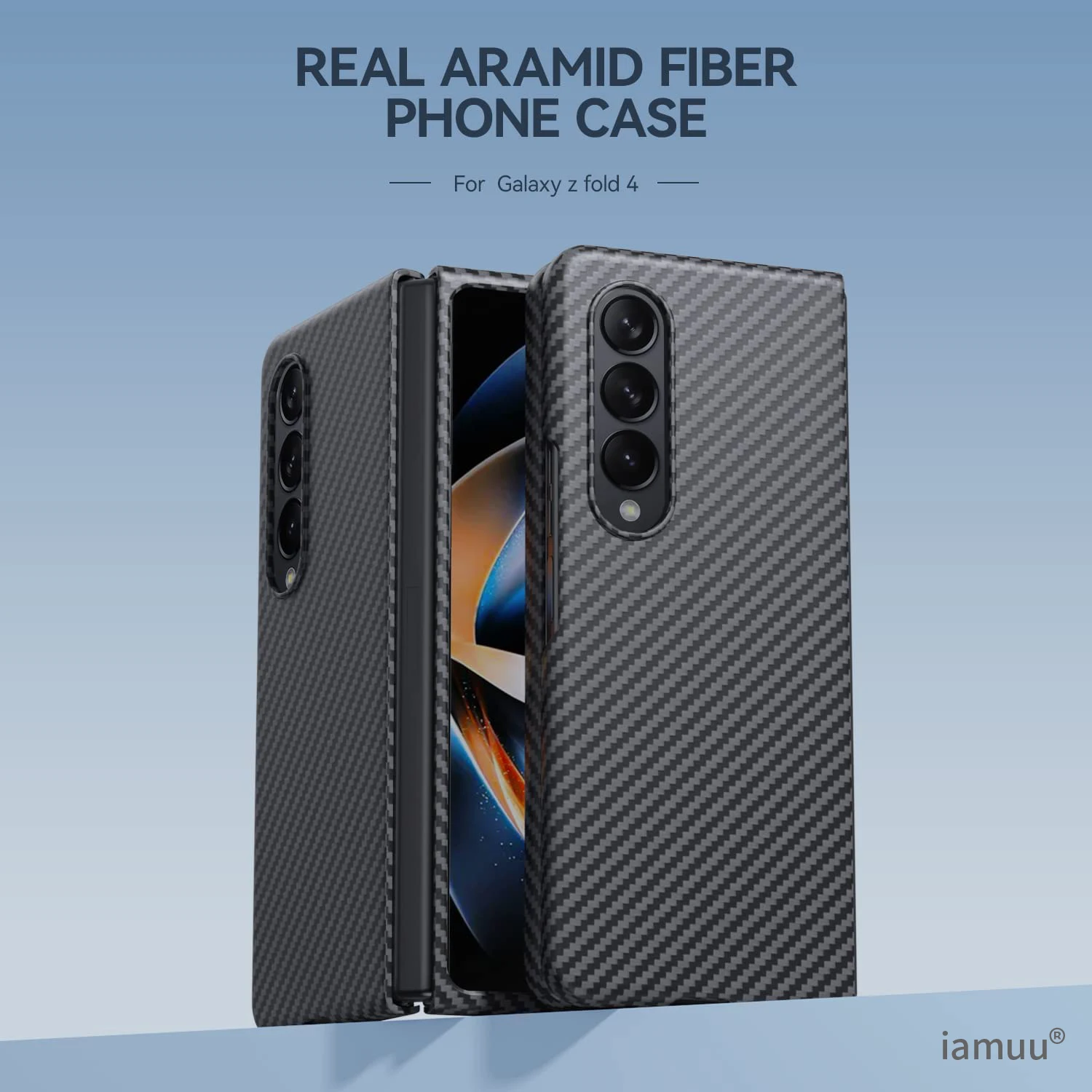 

Real Carbon Fiber Case for Samsung Galaxy Z Fold 4 Case, Aramid Fiber Super Light thin Shookproof Z Fold 3 4 Phone Cover