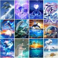 full squareround drill 5d diy diamond painting new arrivals animal dolphin diamond embroidery cross stitch kits home decor gift