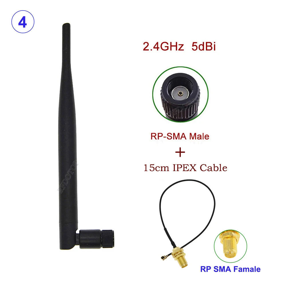 50 компл./лот 2 4 ГГц 5dBi WIFI антенна SMA RP-SMA штекерный разъем Wi-Fi для беспроводных