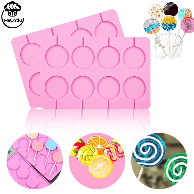 

Round Silicone Lollipop Molds Jelly and Candy Cake Mold Fondant Mould Cake Decorating Form Silicone Bakeware 8 Hole Tools