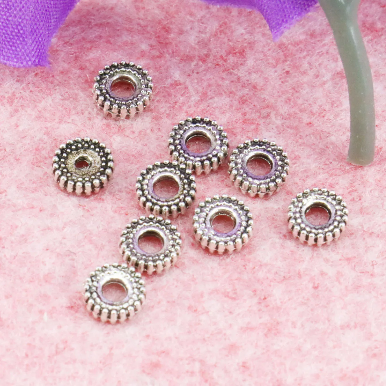

10PCS Accessory Spacer Alloy DIY Findings Loose Round Beads Crafts Jewelry Making Design Accessories For Necklace Bracelet