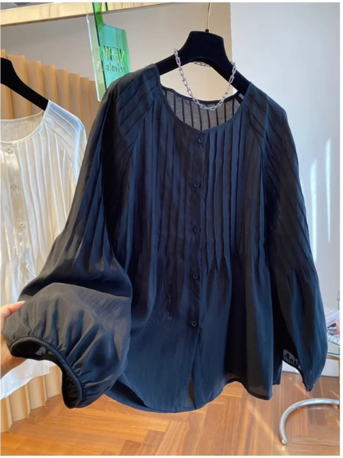 2024 ранняя осень новые легкие роскошные рубашки с длинными рукавами High Sense женская