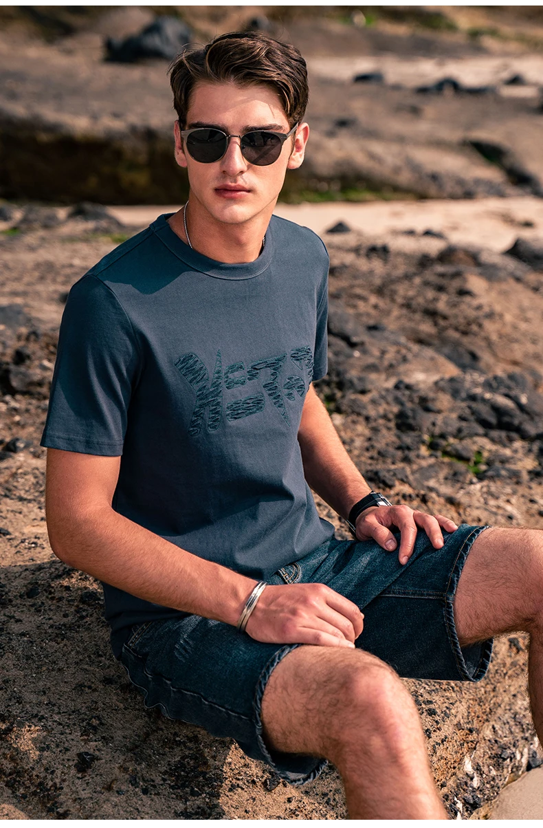 

Мужская хлопковая летняя одежда с коротким рукавом, 7444