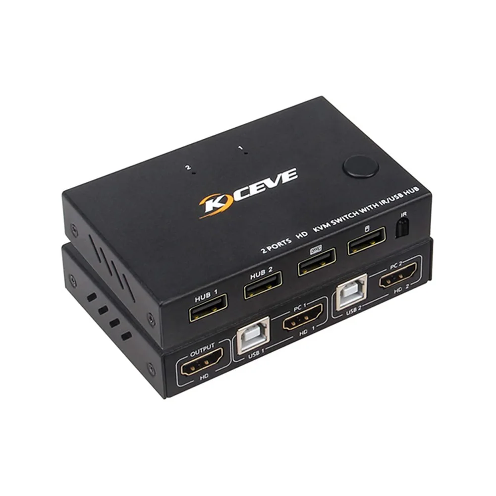

2 In 1 Out 4K USB HDMI-compatible Switch Box for 2 PC Sharing Keyboard Mouse Printer Plug Play Video Display USB Swltch Splitter