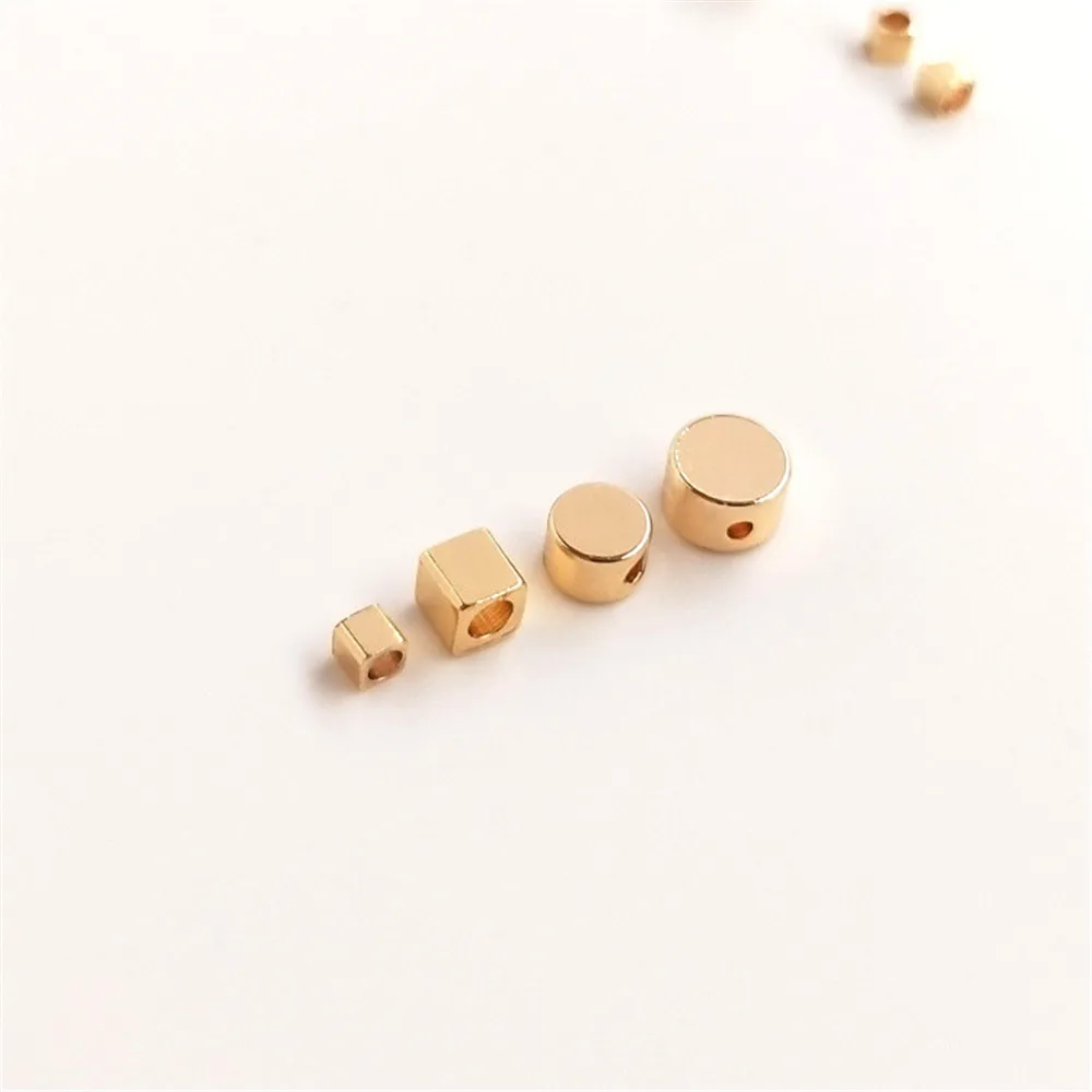 

14K Gold Filled Plated Geometric cylindrical square hexagon type bead scattered bead DIY handmade jewelry bracelet accessories