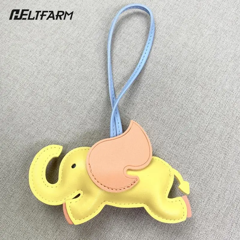 

Trendy Designer PU Leather Wing Flying Elephant Hanger Keychain Pendant Decoration For Ladies Bag Charm Accessorie Ornament Gift