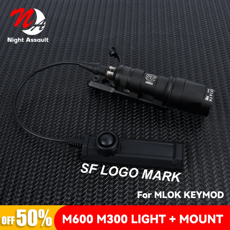 Hunting M600 M600U Airsoft Powerful Surefir Flashlight Inline Light Mount Swith Slot Base For MLOK KEYMOD M300A