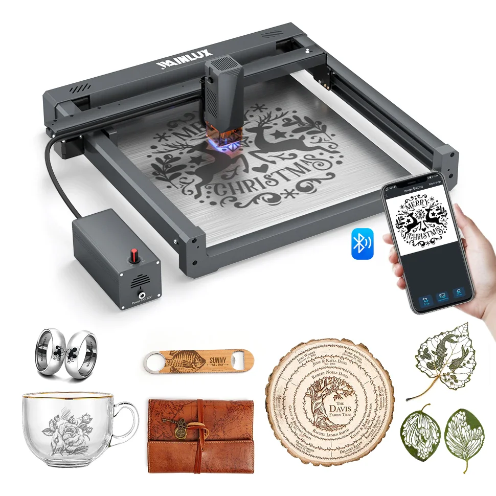 

WAINLUX 10W Laser Engraver Cutter Woodworking 80W Laser Engraving Cutting Machine DIY Tools For Metal/Fabric/Acrylic 320*350m