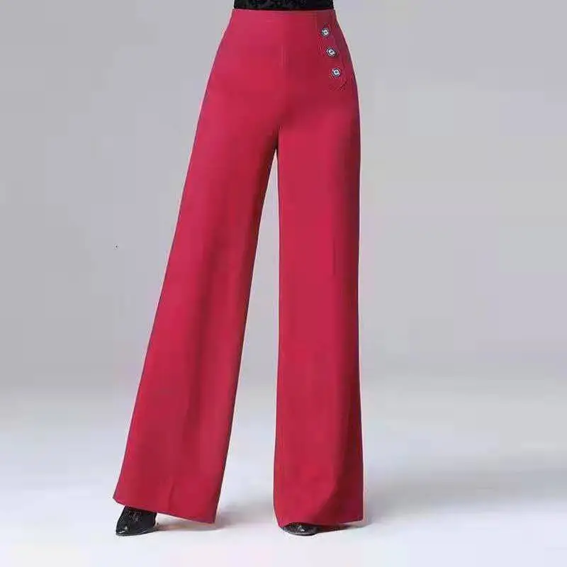 

Women 2022 Spring Summer Ballroom Dance Pants Competition Latin Dancing Pants Ladies Practice for Waltz/Tango/Jazz Trousers H45
